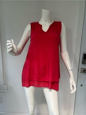 Women’s Sleeveless Tunic V -Neck Flowy Christina B size Small lightweight